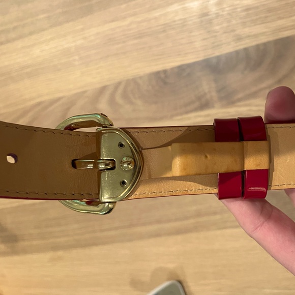 Louis Vuitton, Patent and Leather Belt, Color Red, Size 30/32 - Picture 6 of 7